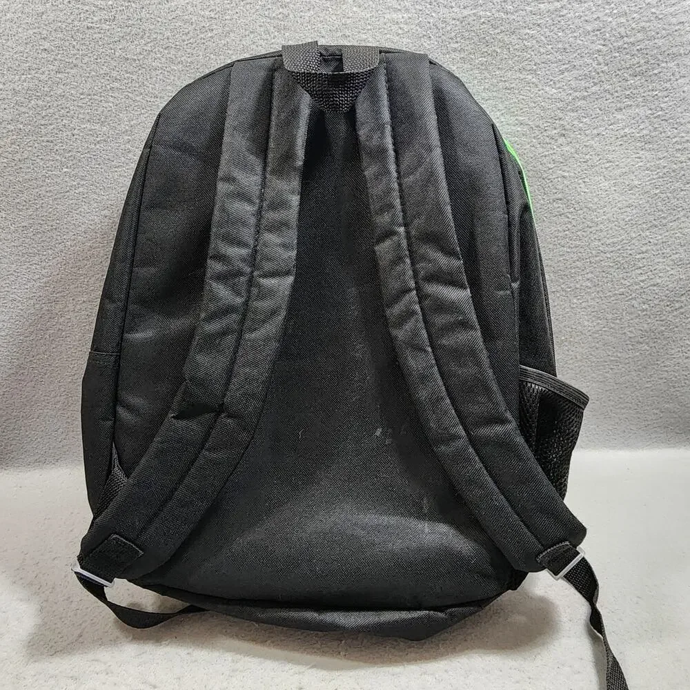 Children's Minecraft Character School Back Pack Book Bag Design Black-Green